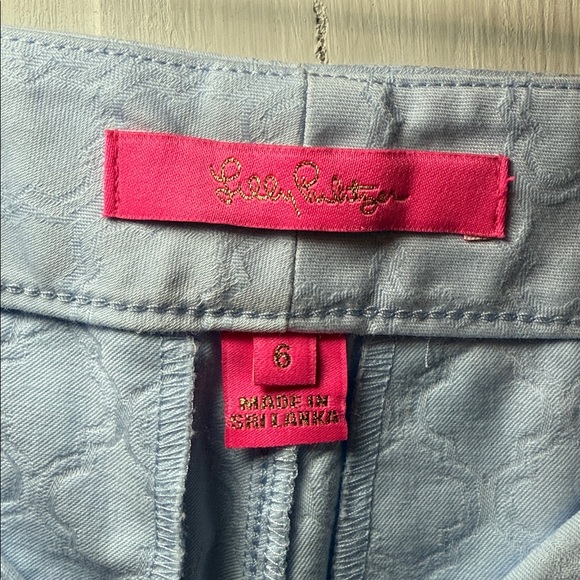 Lilly Pulitzer Kelly Light Blue Textured Pants 6 - Picture 10 of 11